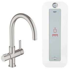 Chauffe-eau 8l et mitigeur Red Duo GROHE supersteel