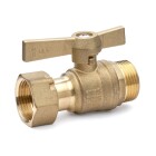 Water meter ball valve 3/4&quot; ET x 3/4&quot; union nut straight