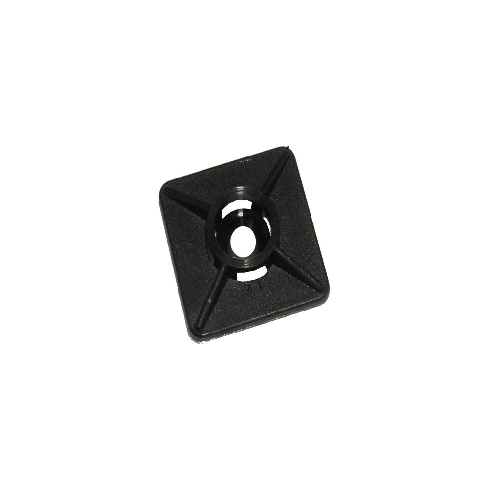 Fixation de serre-câble adhésif, 1 x 1 - paquet de 100 - noir
