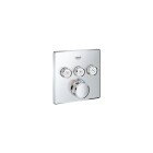 Grohe Thermostat with 3 shut-off valves square chrome Grohtherm SmartControl 29126000