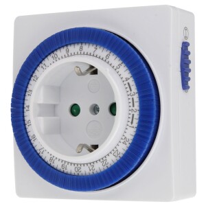 Plug-in type timer 24 h mechanical white, 16A/230 V, 3,500 W, square
