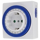 Plug-in type timer 24 h mechanical white, 16A/230 V, 3,500 W, square