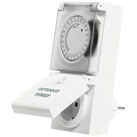 Plug-in timer 24 h mechanical IP 44 white 16A/230 V 3,500 W