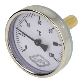 Bimetal dial thermometer 0-120°C 40 mm sensor with 63...