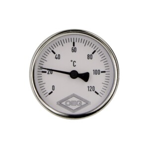 Bimetal dial thermometer 0-120°C 75 mm sensor with 63 mm case