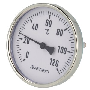 Bimetall-Zeigerthermometer 0-120°C 100 mm Fühler mit 100 mm Gehäuse