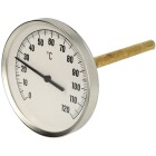 Bimetall-Zeigerthermometer 0-120&deg;C 150 mm F&uuml;hler mit 100 mm Geh&auml;use
