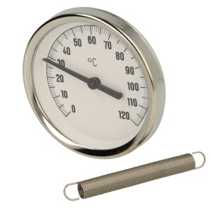 Thermomètre à contact bimétallique 0-120°C boîtier 63 mm