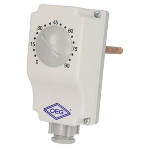 TC 2-100, immersion thermostat 0-90°C, 1/2", length: 100 mm, IP 40