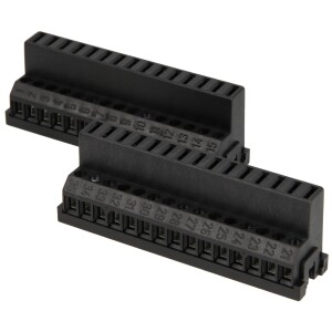 DOMOTESTA pair of connector blocks with spring clip, black
