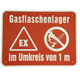 Panneau "Gasflaschenlager" 300 x 400, aluminium