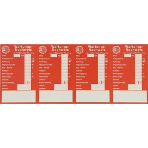 Simplex Maintenance stickers for oil burners PU 200 self-adhesive 75x120 mm (red) F55119