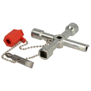 KS Tools control cabinet key with chain and bit adapter