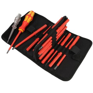 WERA screwdriver set VDE Kraftform Kompakt in folding bag 16 pieces 05003474001