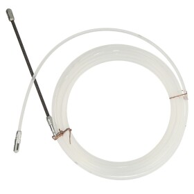 Tire-fil 5 m avec anneau/ressort &Oslash; 3 mm nylon, blanc