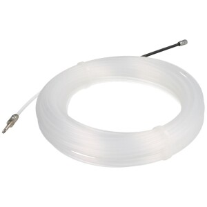 Tire-fil 15 m avec anneau/ressort Ø 3 mm nylon, blanc