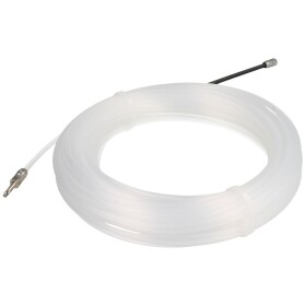 Tire-fil 15 m avec anneau/ressort &Oslash; 3 mm nylon, blanc