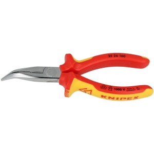 Knipex VDE radio pliers with blade 1000VAC/1500VDC,L:160mm, 40° jaws 2526160
