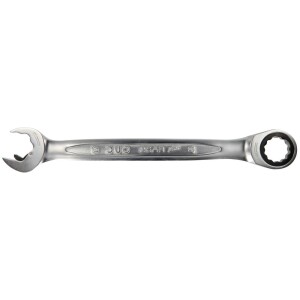 Combination spanner w. ratchet mechanism in ring and open jaw 17 mm