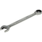 Combination spanner w. ratchet mechanism in ring and open jaw 19 mm