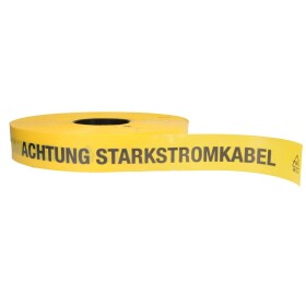 Warning tape yellow &quot;Achtung Starkstromkabel&quot;