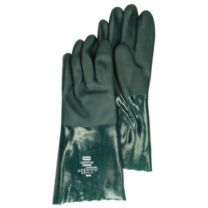 Pair of working gloves oil-resistant 35 cm green