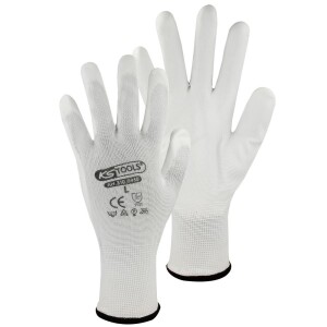 Gants en maille fine blanc 12 paires taille L