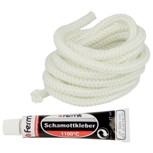 Fermit glass fibre round cord set Ø10 mm with sealing cord adhesive up to 1100°C