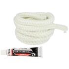 Fermit glass fibre seal. cord set 10x3mm with sealing cord adhesive up to 1100&deg;C