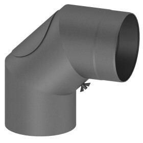 Elbow 90&deg; stove pipe &Oslash; 120 mm with clean-out...