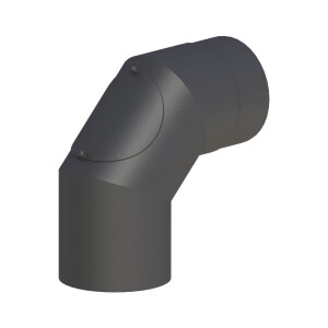 Elbow 90° stove pipe Ø 150 mm with clean-out opening black