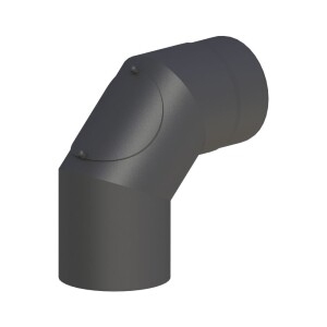 Elbow 90° stove pipe Ø 150 mm with clean-out opening cast-grey