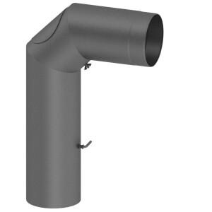 Angled pipe for stove pipe Ø 120 mm 450/700 mm cast-grey