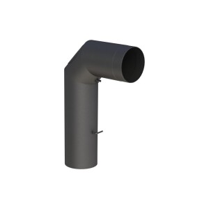 Angled pipe for stove pipe Ø 150 mm 450/700 mm black