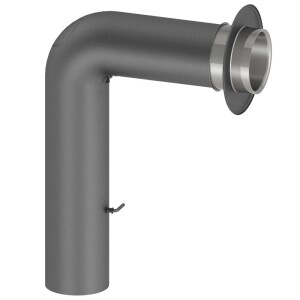 Coude forme pleine pour tuyau de poêle Ø 150 mm 500/700 mm fonte grise