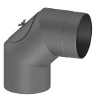 Winkel drehbar &Oslash; 120 mm f&uuml;r Ofenrohr 0-90&deg; mit T&uuml;r gussgrau