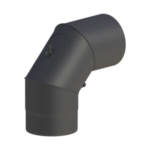 Elbow rotatable Ø 130 mm for stove pipe with door black