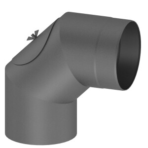 Elbow rotatable Ø 130 mm for stove pipe with door cast-grey