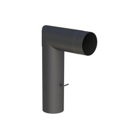 Knee-type stove pipe &Oslash; 150 x 300 mm with throttle...