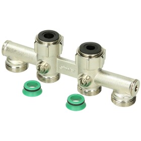 Simplex quadruple tap block type D2 straight nickel-pl....