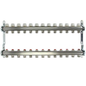 Floor heating manifold 13 circuits 1&quot;, nickel-coated...