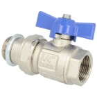 Manifold ball valve 3/4&quot;, self-sealing, nickel-plated, with socket
