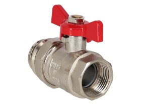 Manifold ball valve 1&quot; self-sealing connection 1&quot; red handle