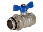 Manifold ball valve 1&quot; self-sealing connection 1&quot; blue handle