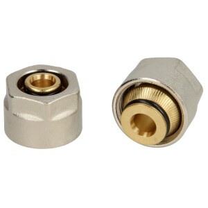 Aluminium compression fitting 14 x 2.0 for multi-layer compound pipes, 2 pieces