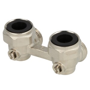 Bi-tube ball valve, elbow, nickel- plated, 3/4" IT x 3/4" eurocone