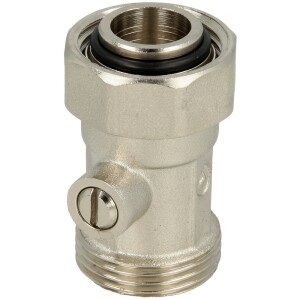 Single ball valve, straight, nickel- plated, half valve block