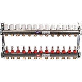 Underfloor heating manifold 13 circuits 1&quot; stainless...