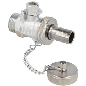 SCHELL F+E ball valve 1/2" nickel-plated actuation by cap