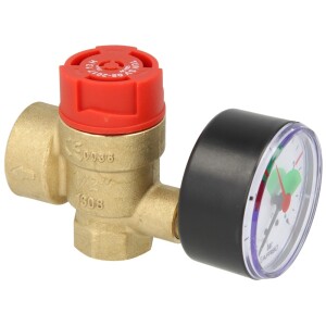 Safety valve for ½" heating 3 bar with manometer